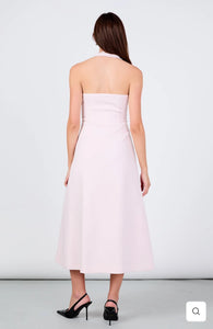Pink Halter Midi Dress