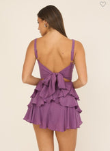 Load image into Gallery viewer, Purple Sleeveless Tiered Romper