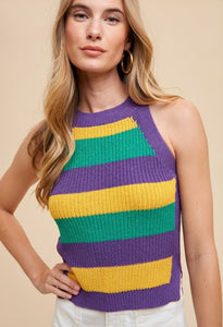 Mardi Gras Stripe Tank Top