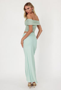 Sage Off Shoulder Dress