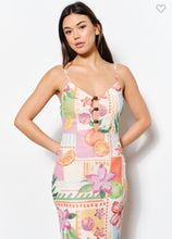 Load image into Gallery viewer, Plunge Neck Mesh Midi Dress