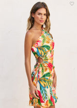 Load image into Gallery viewer, Super Bloom One Shoulder Ruched Mini Dress