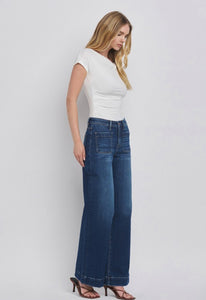 Dark Denim High Rise Wide Trouser Jeans