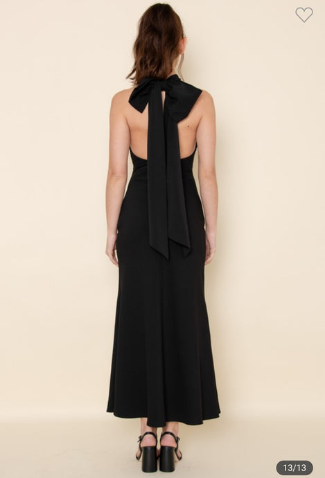 Bow Back Bias Midi Dress