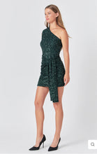 Load image into Gallery viewer, Emerald Sequins Front Wrap Dress