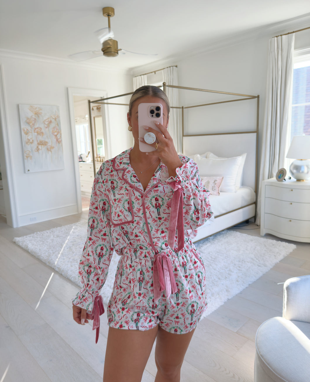 Santa Claus Velvet Tie Pajamas