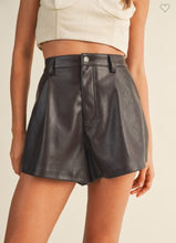 Load image into Gallery viewer, Flared Faux Leather Shorts