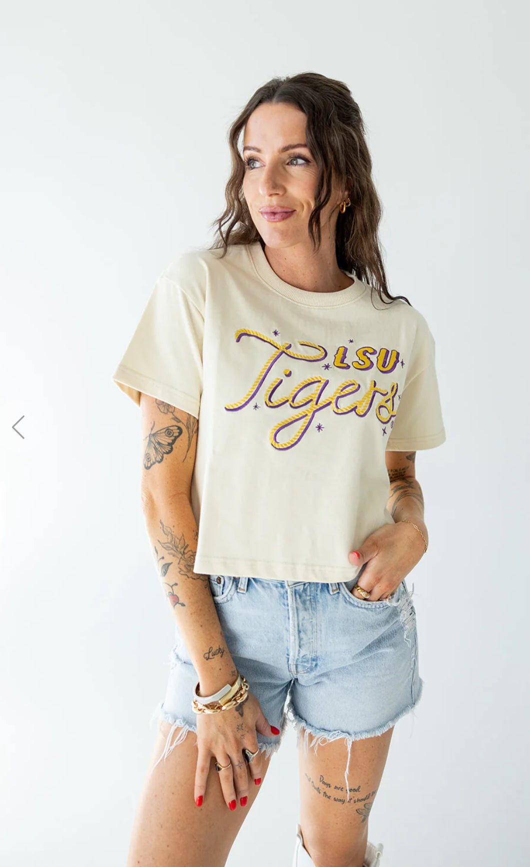 LSU LASSO LUXE HEAVYWEIGHT CROP TEE