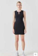 Load image into Gallery viewer, Black Front Zip Knit Mini Dress