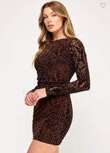 Load image into Gallery viewer, Dark Brown Mesh Long Sleeve Mini Dress