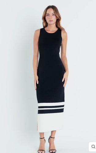 Knit Block Maxi Dress