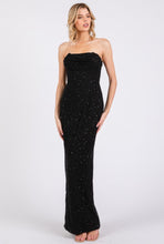Load image into Gallery viewer, Black Embellished Cowl Neck Maxi Dress