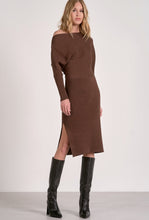 Load image into Gallery viewer, Dark Chocolate Midi Sweater Dress