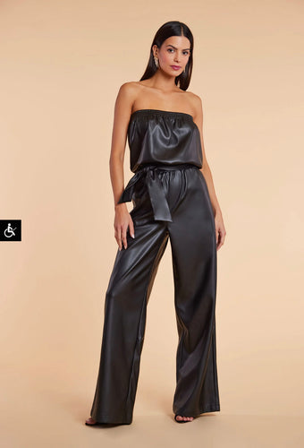 Glam Slam Vegan Leather Jumpsuit