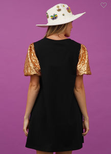 Sequin Mask Mini Dress