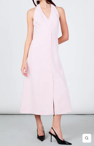 Pink Halter Midi Dress