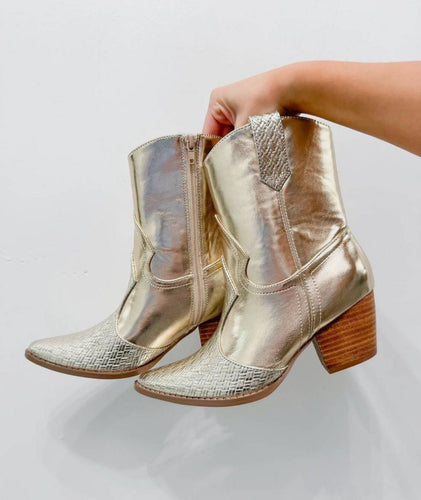 Bambi Gold Bootie