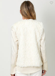 White Eyelash Fur Vest