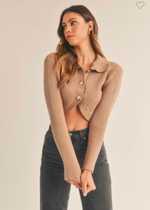 Button Crop Sweater