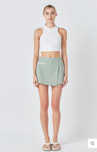 Load image into Gallery viewer, Sage Asymmetrical Wrap Mini Skort