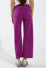 Load image into Gallery viewer, Purple &amp; Gold Finish Wide Leg Jeans