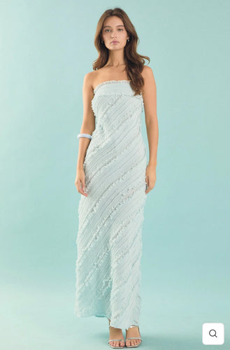 Strapless Ruffled Maxi Dress