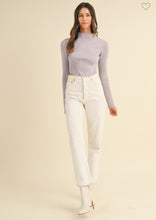 Load image into Gallery viewer, Lavender Ribbed Mock Sweater Top