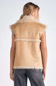 Tan Faux Fur Vest