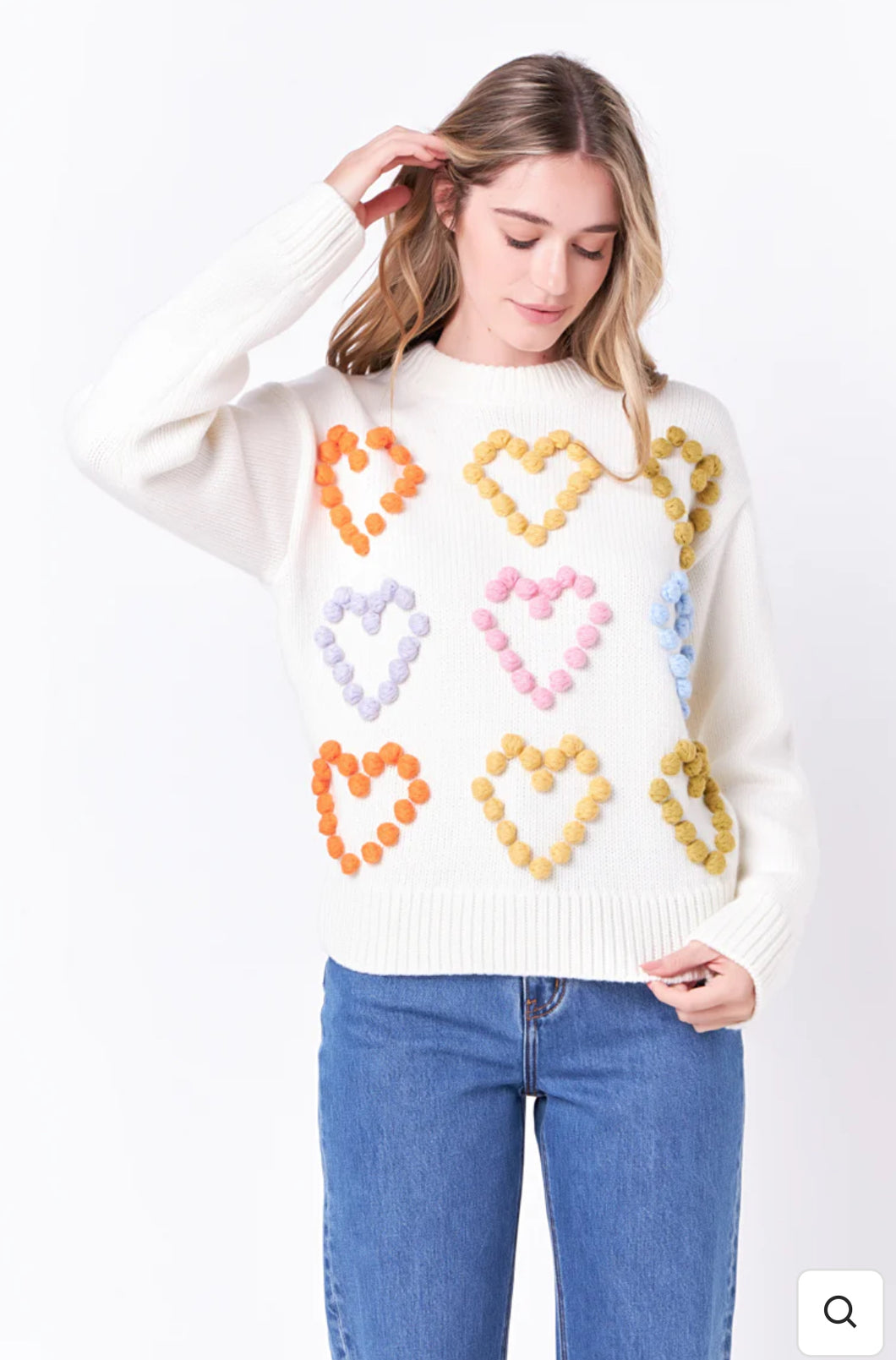 Heart Pom Sweater