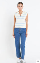 Load image into Gallery viewer, Striped Half Zip Knit Vest