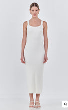 Load image into Gallery viewer, White Solid Knit Midi Dress