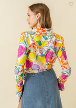 Load image into Gallery viewer, Tropical Bell Sleeve Crop Top