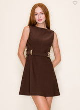 Load image into Gallery viewer, Golden Buckle Cocktail Mini Dress