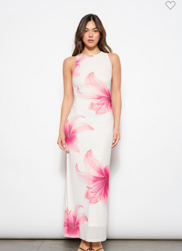 Flower Print Maxi Dress
