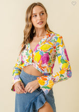 Load image into Gallery viewer, Tropical Bell Sleeve Crop Top