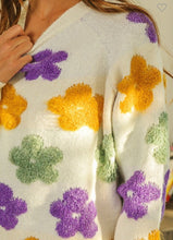 Load image into Gallery viewer, Mardi Gras Flower Sweater