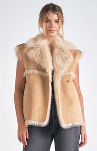 Tan Faux Fur Vest