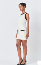 Load image into Gallery viewer, Ivory Contrast Satin Mini Dress