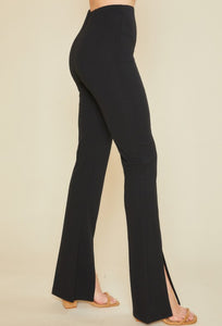 Slit Hem Stretch Pants