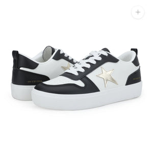 Aura- Black White & Gold Sneakers