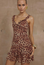 Load image into Gallery viewer, Romelly Mini Dress- Leopard Print