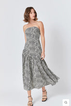 Load image into Gallery viewer, Strapless Asymmetrical Maxi Dress