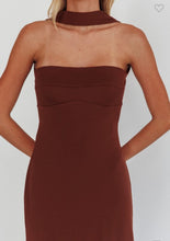 Load image into Gallery viewer, Chocolate Reverse Halter Maxi Dress