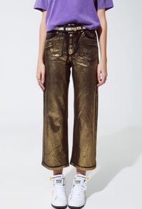 Black & Golf Finish Straight Leg Pants