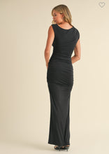 Load image into Gallery viewer, Asymmetric Off Shoulder Ruched Midi Dress