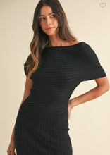 Load image into Gallery viewer, One Off Shoulder Ribbed Knit Midi Dress