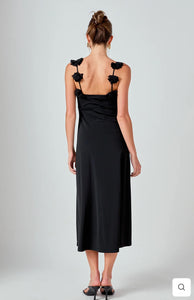 Rosette Shoulder Maxi Dress