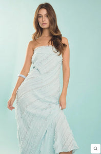 Strapless Ruffled Maxi Dress