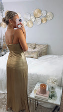 Load image into Gallery viewer, Metallic Cowl Neck Slip Dress