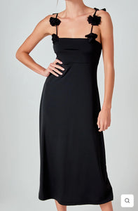 Rosette Shoulder Maxi Dress
